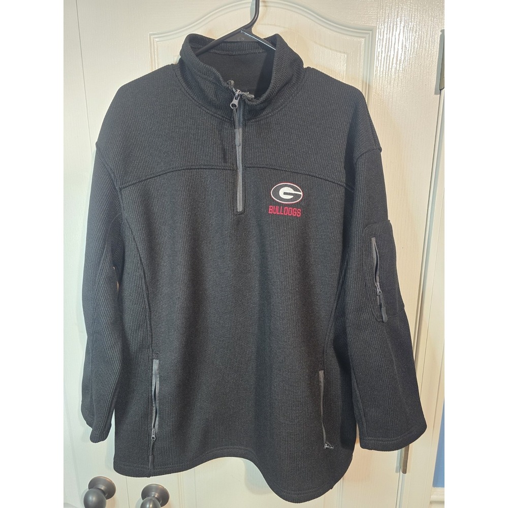 Colosseum 1/4 Zip Jacket Georgia Bulldogs Mens XL Black Long Sleeve